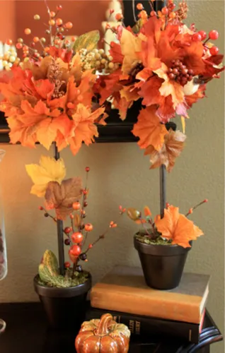 Поделки Осень В Школу Фото ваза с оранжевыми цветами