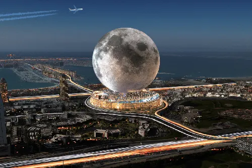 Луны Фото большой белый шар над городом