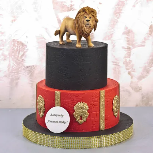 Льва Фото торт с собакой сверху