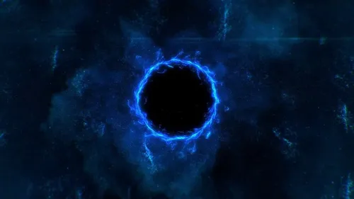 Черной Дыры Фото синий круг в темноте