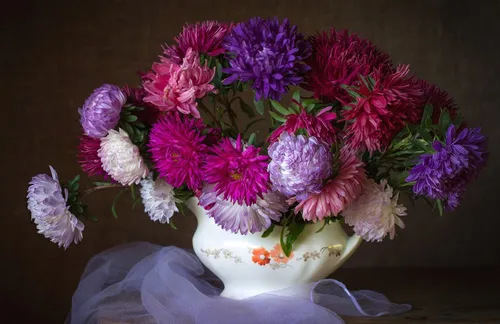 Астры Фото ваза с цветами