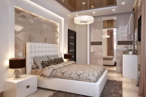 Дизайн Спальни Фото спальня с большим зеркалом