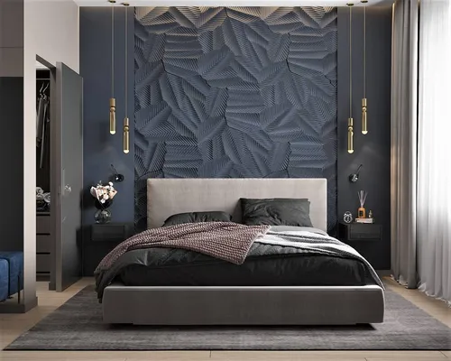 Дизайн Спальни Фото кровать с росписью на стене