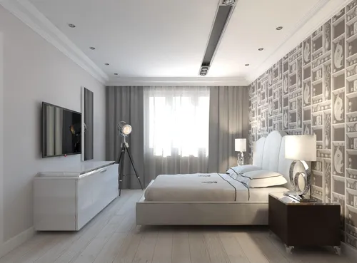 Дизайн Спальни Фото спальня с кроватью и телевизором