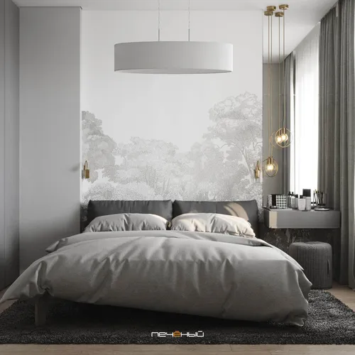 Дизайн Спальни Фото кровать с большим окном