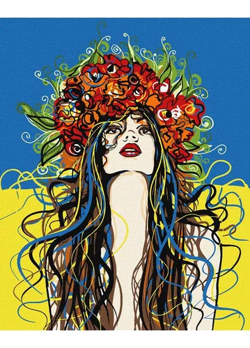 Рамона Фрадон, Картина По Номерам По Фото человек с цветами в волосах
