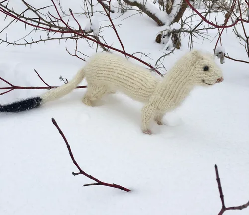 Ласка Фото белое пушистое животное на снегу