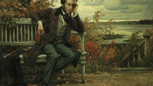 Пушкин Фото мужчина, сидящий на стуле снаружи