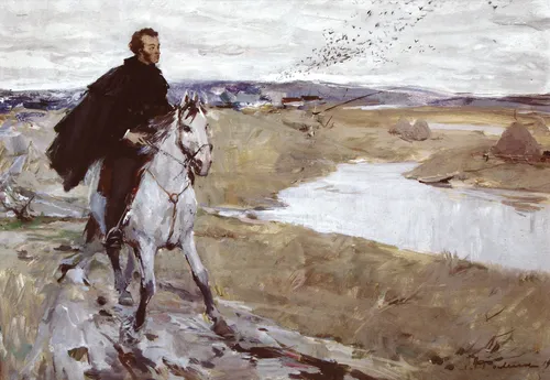 Пушкин Фото мужчина верхом на лошади по пляжу