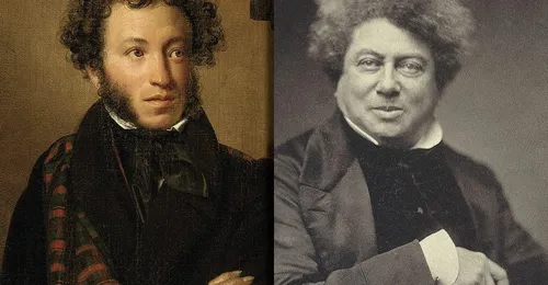 Дюма, Александр, Пушкин Фото пара мужчин