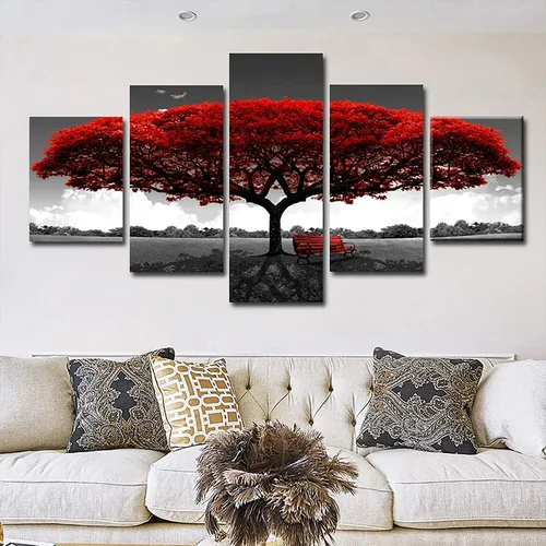На Холсте Фото диван с изображением деревьев