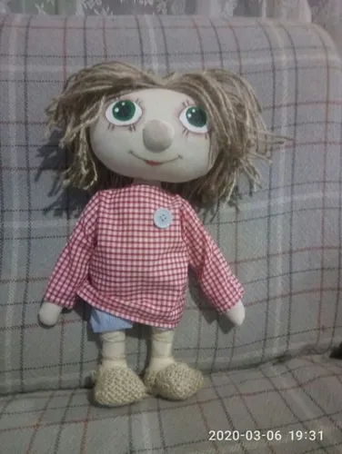 Домовенок Кузя Фото кукла с розовой рубашкой