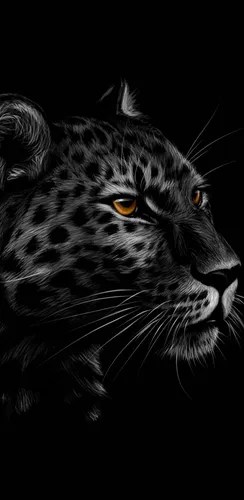 Черно Белые Обои на телефон крупный план леопарда