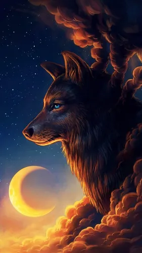 Волк Обои на телефон волк смотрит на луну