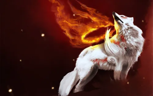 Волк Обои на телефон белая лошадь с пламенем