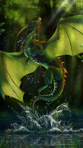 Дракон Обои на телефон группа листьев, плавающих в воде