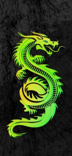 Дракон Обои на телефон зеленая змея с желтым лицом