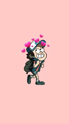 Гравити Фолз Обои на телефон мультипликационный персонаж на розовом фоне