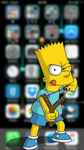 Симпсоны Обои на телефон мультипликационный персонаж, держащий гитару
