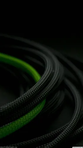 5Д Обои на телефон крупный план зеленого кабеля