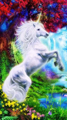 Unicorn Единорог Обои на телефон белый лев с длинной гривой
