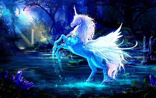 Unicorn Единорог Обои на телефон дракон с крыльями и хвостом в воде