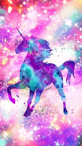 Unicorn Единорог Обои на телефон фиолетовое существо с длинным хвостом