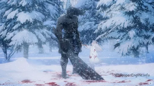 Берсерк Обои на телефон человек, идущий по снегу