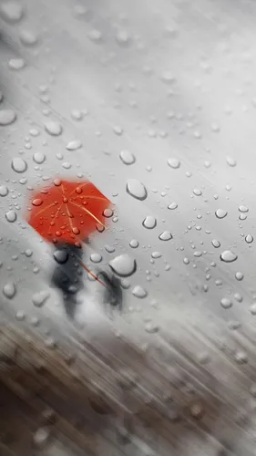 Дождь Обои на телефон красный зонт на деревянной поверхности