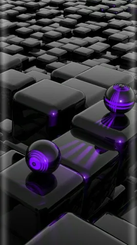 3D Обои на телефон фиолетовая игрушка на клавиатуре