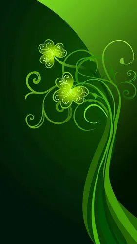 Абстракция Обои на телефон зеленое растение с зеленым фоном