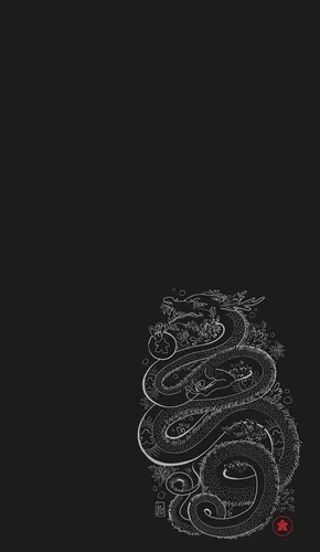 Японский Стиль Обои на телефон черно-белый рисунок черепа и текста