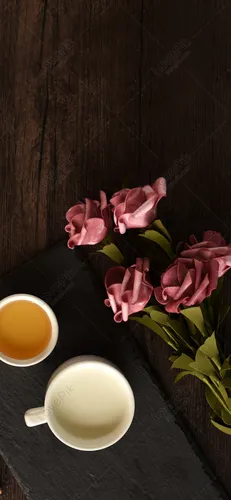 С Цветами Обои на телефон чашка чая и цветы