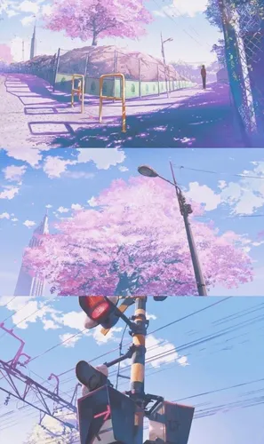 Сакура Обои на телефон детская площадка с розовым деревом