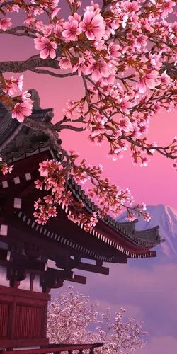 Сакура Обои на телефон розовые цветы на дереве