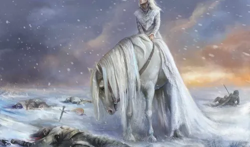 Славянские Обои на телефон человек верхом на лошади по снегу