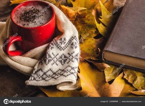 Уютные Осенние Обои на телефон чашка кофе и книга