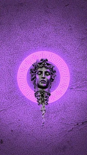 Арт Обои на телефон фиолетовый и белый логотип