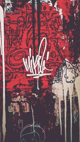 Граффити Обои на телефон красная стена с граффити