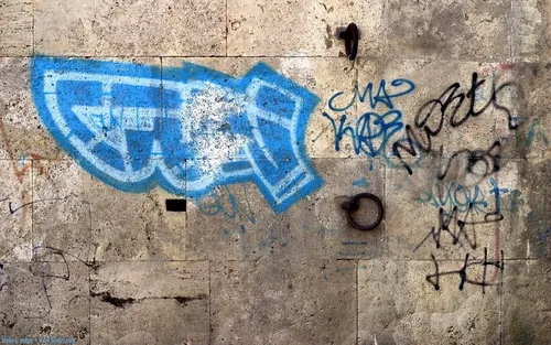 Граффити Обои на телефон стена, окрашенная в синий цвет