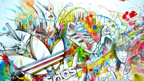 Граффити Обои на телефон красочная картина человека
