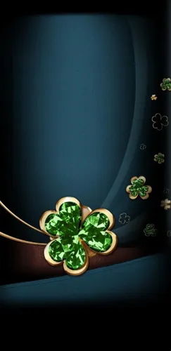 Клевер Обои на телефон зелено-золотое ожерелье