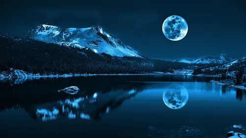 Луна Обои на телефон луна над горой и водоем