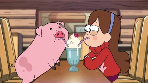 Мейбл И Пухля Обои на телефон карикатура человека и свиньи
