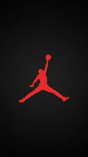 Nike Обои на телефон красная фигура на черном фоне