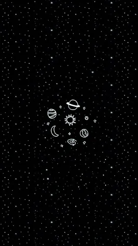 Космос Обои на телефон черный фон с белыми точками