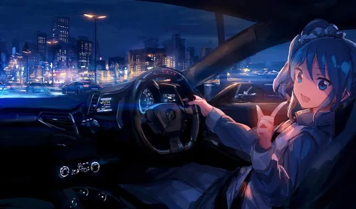 Тиаки Омигава, 4К Аниме Обои на телефон человек в одежде за рулем автомобиля ночью