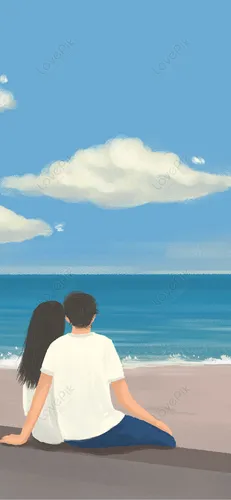 Любовь Пара Обои на телефон мужчина и женщина сидят на пляже и смотрят на океан
