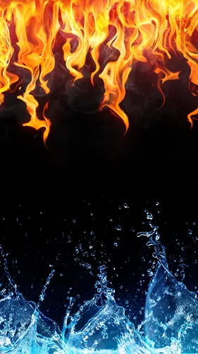 Огонь Обои на телефон огонь с водой и пламенем