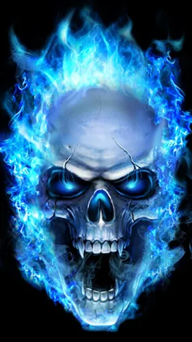 Череп Обои на телефон человеческий череп с синим светом